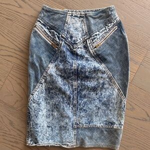 Vintage Blue Denim Pencil Skirt